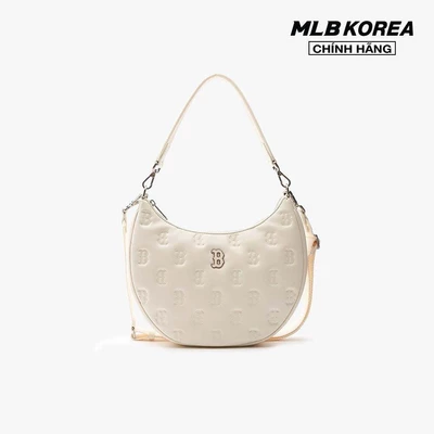 MLB - Túi đeo vai nữ hình bán nguyệt Classic Monogram Embo_3ABQS093N-43CRD