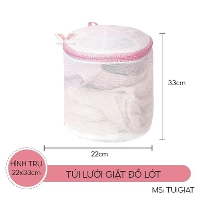 Túi lướt giặt đồ lót cho máy giặt hình trụ size 22cm x 33cm VINGO/VINGORIA