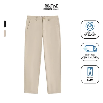 Quần Khaki Dài Nam Cotton Trơn Form Slim - Routine 10F24PCA004R1