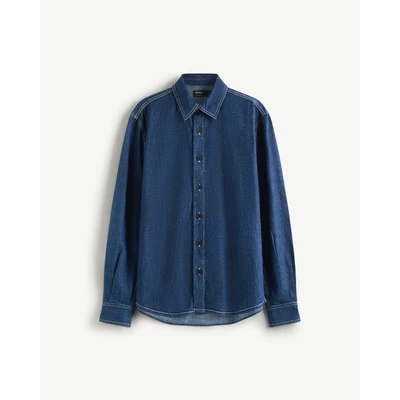 Áo Sơ Mi Jeans Nam Tay Dài Trơn Form Regular - Routine 10S25DSH004