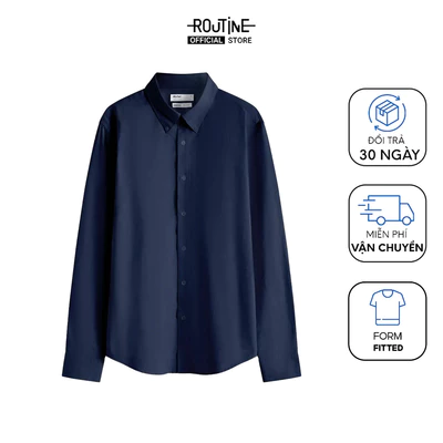 Áo Sơ Mi Nam Oxford Tay Dài Trơn Form Fitted - Routine 10S25SHL005