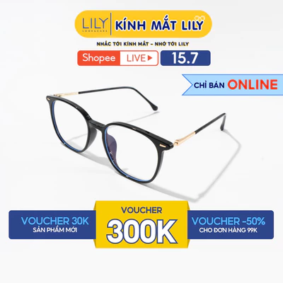 Kính mắt nam nữ LILYEYEWEAR bọc kim loại chắc chắn kiểu dáng thời trang phù hợp với nhiều khuôn mặt 1118