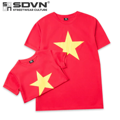 ÁO CỜ ĐỎ SAO VÀNG UNISEX NAM NỮ Brand Chính Hãng SDVN