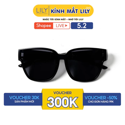Kính mát vuông nam nữ LILYEYEWEAR kính nhựa cứng cáp chống tia UV400 bảo vệ mắt kiểu dáng thời trang 88010