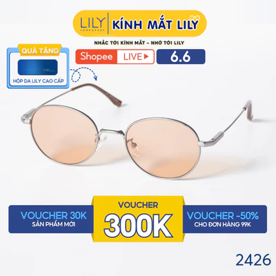 Gọng kính mát thời trang LILYEYEWEAR mắt kính chống UV400 bảo vệ mắt kiểu dáng hiện đại màu sắc thời trang 2426