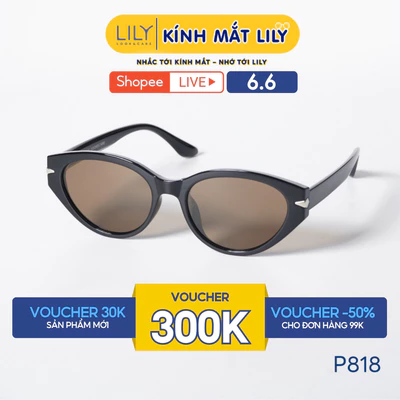 Kính mát thời trang nam nữ LILYEYEWEAR chất liệu nhựa cao cấp, mắt kính phân cực chống UV400 thời trang bảo vệ mắt P818