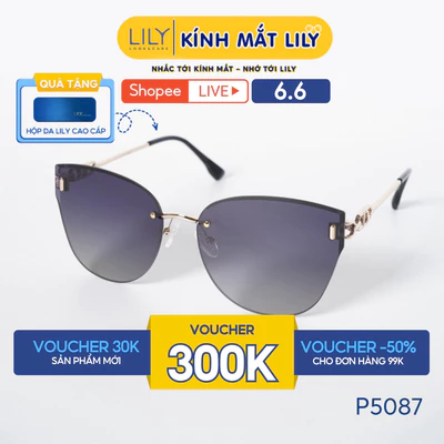 Kính mát gọng khoan thời trang LILYEYEWEAR chất liệu nhựa cao cấp phân cực, chống UV400 kiểu dáng hiện đại P5087