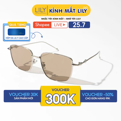 Kính mát nam nữ LILYEYEWEAR chất liệu kim loại chống UV400 BST thời trang 75800