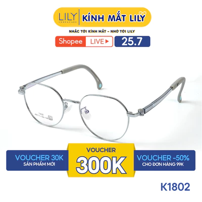 Gọng kính mắt đa giác trẻ em từ 3T- 8T LILYEYEWEAR chất liệu kim loại chắc chắn kiểu dáng và màu sắc thời trang K1802