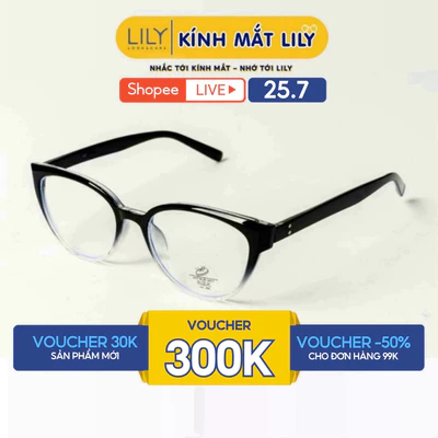 Gọng kính cận nam nữ LILYEYEWEAR chất liệu nhựa cao cấp chắc chắn màu sắc kiểu dáng thời trang 23027