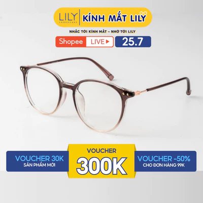 Gọng kính mắt vuông bo góc LILYEYEWEAR chất liệu nhựa cao cấp chắc chắn kiểu dáng hiện đại màu sắc thời trang 01252