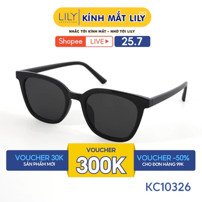 Gọng kính mát vuông nam nữ LILYEYEWEAR chất liệu nhựa cao cấp chắc chắn kiểu dáng hiện đại màu sắc thời trang KC10326