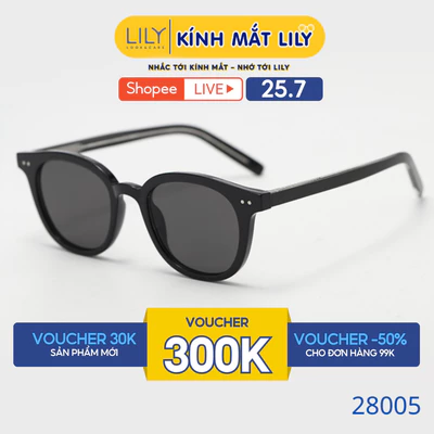 Gọng kính mát thời trang nam nữ LILYEYEWEAR chất liệu nhựa cao cấp, chống UV400 bảo vệ mắt kiểu dáng thời trang 28005