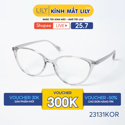 Gọng kính mắt mèo nam nữ LILYEYEWEAR chất liệu nhựa cao cấp chắc chắn, kiểu dáng hiện đại màu sắc thời trang 23131KOR