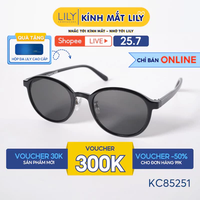 Kính mát thời trang nam nữ LILYEYEWEAR chất liệu nhựa cao cấp, mắt kính chống UV400, kiểu dáng màu sắc hiện đại KC85251
