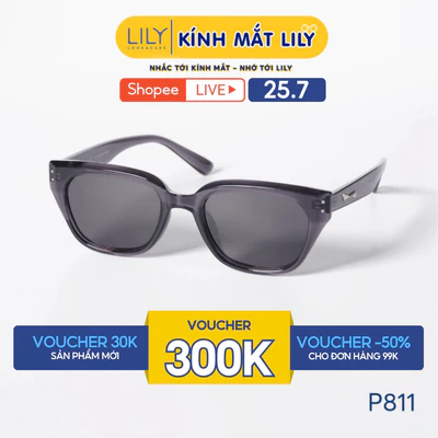 Kính mát thời trang nam nữ LILYEYEWEAR chất liệu nhựa cao cấp, mắt kính phân cực chống UV400 kiểu dáng thời trang P811