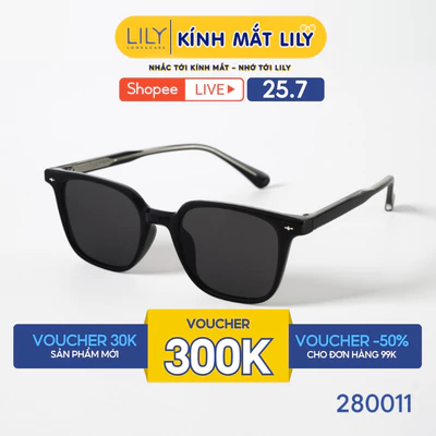 Gọng kính mắt vuông nam nữ LILYEYEWEAR chất liệu nhựa cao cấp chắc chắn, kiểu dáng hiện đại màu sắc thời trang 280011