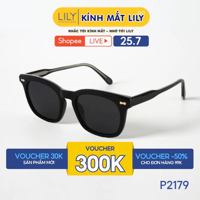 Gọng kính râm phân cực LILYEYEWEAR chất liệu nhựa cao cấp chắc chắn, kiểu dáng hiện đại màu sắc thời trang P2179
