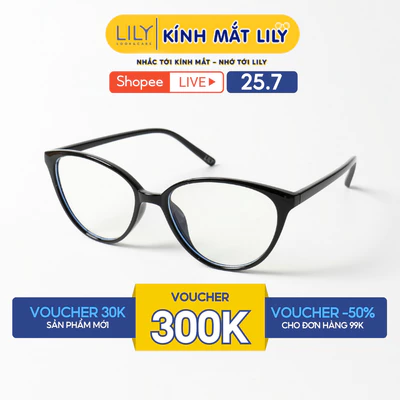 Kính mắt mèo thời trang nam nữ LILYEYEWEAR chất liệu nhựa cao cấp chắc chắn kiểu dáng hiện dại màu sắc thời trang 72130