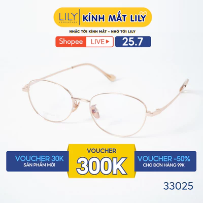 Gọng kính mắt mèo nam nữ LILYEYEWEAR chất liệu IP-Titanium cao cấp, kiểu dáng hiện đại màu sắc thời trang 33025