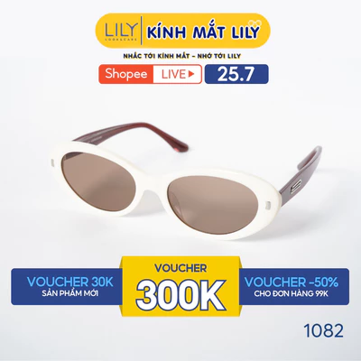 Kính mát thời trang Oval nam nữ LILYEYEWEAR chất liệu nhựa cao cấp chống UV400 kiểu dáng hiện đại thời trang 1082