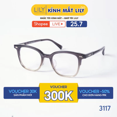Gọng kính mắt vuông nam nữ LILYEYEWEAR chất liệu nhựa Acetate cao cấp kiểu dáng và màu sắc hiện đại thời trang 3117