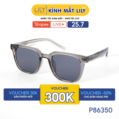 Gọng kính râm phân cực LILYEYEWEAR chất liệu nhựa cao cấp chắc chắn kiểu dáng hiện đại màu sắc thời trang P86350