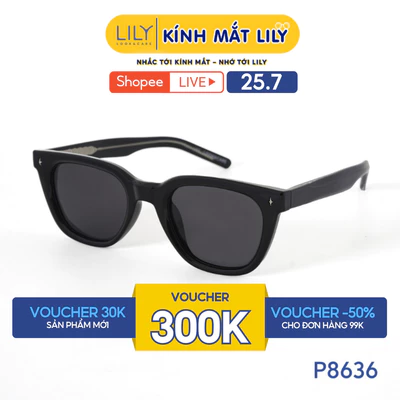 Gọng kính râm phân cực nam nữ LILYEYEWEAR chất liệu nhựa cao cấp chắc chắn kiểu dáng hiện đại màu sắc thời trang P8636