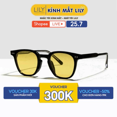 Kính mát mắt vuông nam nữ LILYEYEWEAR chất liệu nhựa cứng cáp chắc chắn CHỐNG TIA UV400 kiểu dáng thời trang P2113