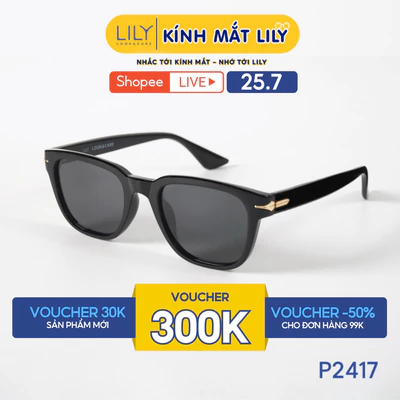 Kính mát thời trang nam nữ LILYEYEWEAR chất liệu nhựa cao cấp, mắt kính phân cực, chống UV400 bảo vệ mắt P2417