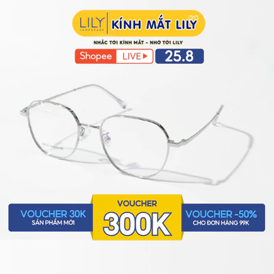 Gọng kính đa giác nữ LILYEYEWEAR chất liệu B-Titanium cao cấp thanh mảnh nhẹ nhàng kiểu dáng thời trang 86619