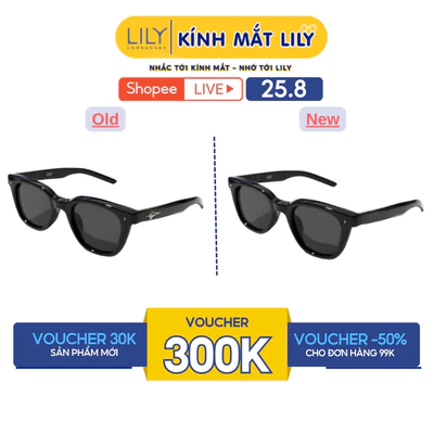 Kính mát nam nữ LILYEYEWEAR mắt vuông chống tia UV400 bảo vệ mắt KC25