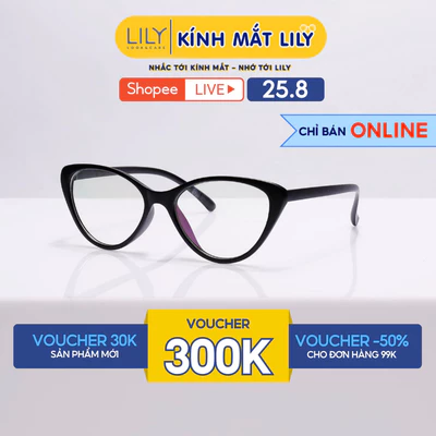 Kính mắt mèo nữ LILYEYEWEAR nhựa giả cận dễ đeo màu sắc thời trang 232383