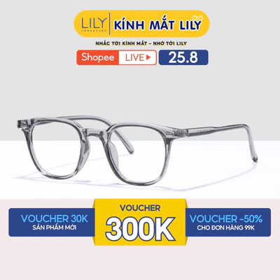 Kính gọng vuông LILYEYEWEAR chất liệu nhựa cứng cáp kiểu dáng dễ đeo màu sắc thời trang 3589