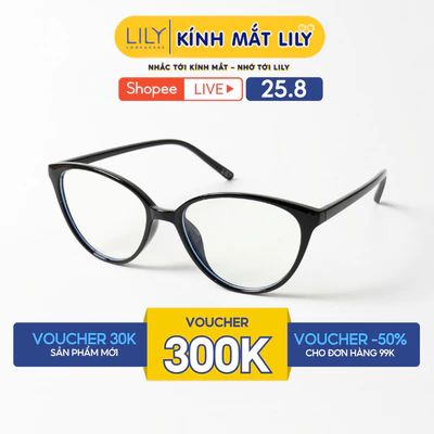 Gọng kính mắt mèo nam nữ LILYEYEWEAR chất liệu nhựa cao cấp chắn chắn, kiểu dáng và màu sắc hiện đại thời trang 72130