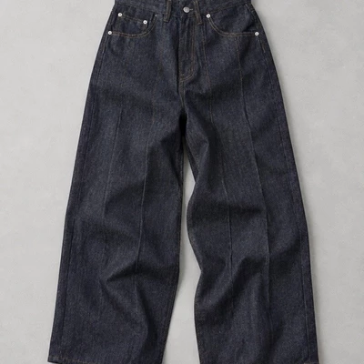 Quần Jean Raw Denim 12oz Deep Indigo Ống Rộng Xếp Ly – Pleated Baggy Pants TheBrothers