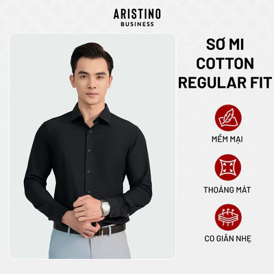 Áo Sơ Mi Nam kẻ sọc hoạ tiết đan lát Aristino Business tay dài 1LS1280Z