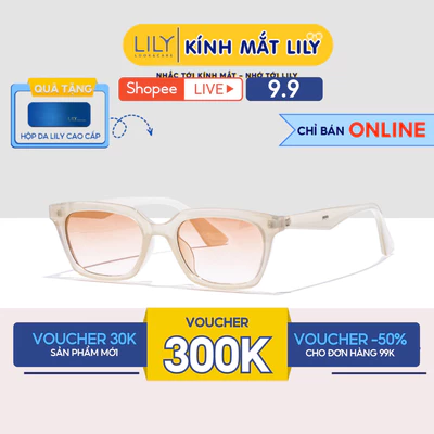 Kính râm mắt vuông nam nữ LILYEYEWEAR chống tia UV400 nhựa cứng cáp chắc chắn kiểu dáng thời trang Hàn Quốc 2089