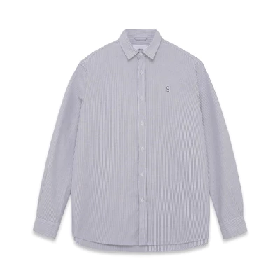 Áo sơ mi Silencestandard Premium Oxford Shirt Logo S thêu/ kẻ đen [SO02]