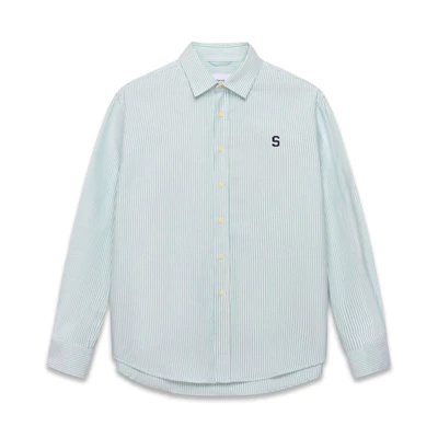 Áo sơ mi SilenceStandard Premium Oxford Shirt Logo S thêu/ kẻ xanh lá cây [SO02]