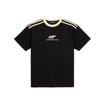 LYOS 2 STRIPES LOGO T-Shirt Boxy Black Cream