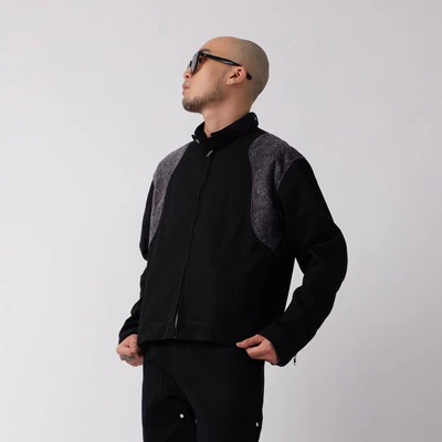 OUTBREAK - ÁO KHOÁC CROP KAKI PHỐI NHUNG TĂM *WAVECUT JACKET*