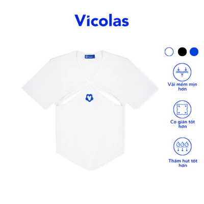 Áo croptop nữ cổ tròn khoét ngực Vicolas tay ngắn co giãn thoáng mát - VICO11