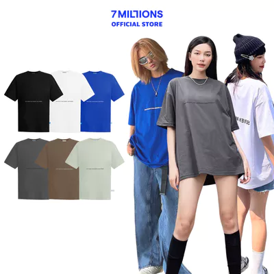 Áo Thun Cổ Tròn Daily Premium Vải Cotton 2 Chiều Unisex Oversized 7MILLIONS (5 Màu)
