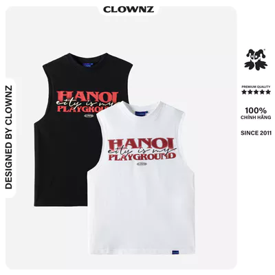 Áo ba lỗ tanktop Hanoi Playground Sleeveless thể thao unisex nam nữ form rộng oversize chất cotton