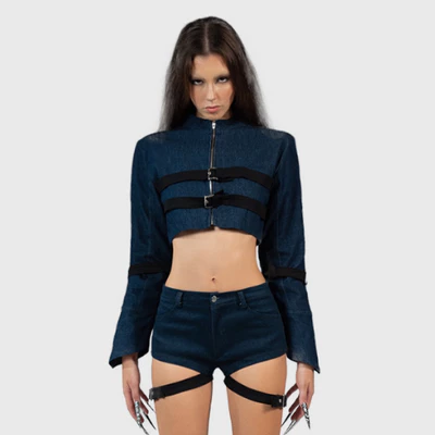 Faiza Jacket I Áo Khoác Jeans Crop Top