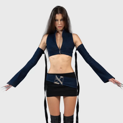 Kalah Top I Áo Jeans Croptop Không Kèm 2 Ống Tay