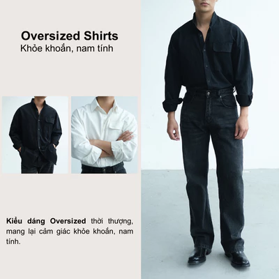 Áo sơ mi nam local brand B Brown form oversized, chất liệu cotton dày dặn, tôn dáng vai nam tính