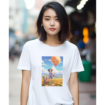 Áo thun cotton 100% unisex, phong cách thời trang hàng đầu in hình do AI tạo ra Mid Journey