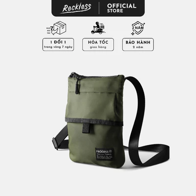 Túi Đeo Chéo Unisex Thương hiệu Recklesstripwear - Nylon Crossbody Bag - Vải Nylon Twill trượt nước, trọng lượng nhẹ